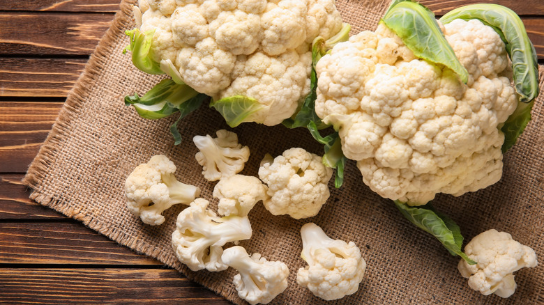 Cauliflower on a wooden table