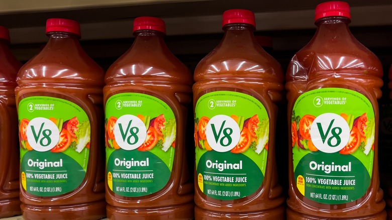 V8 tomato juice bottles