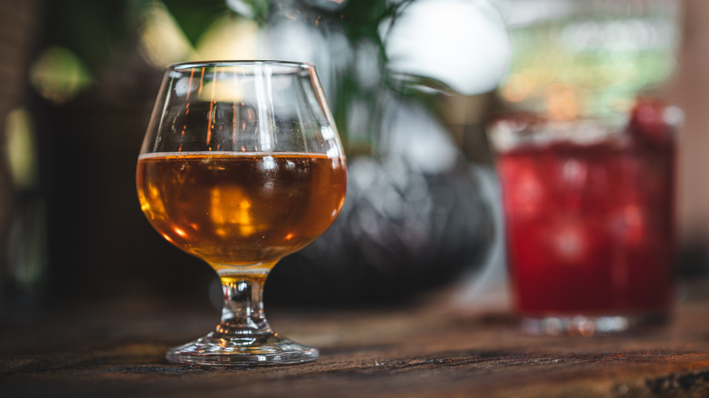 Cognac in snifter glass cup
