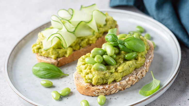 edamame on avocado toast