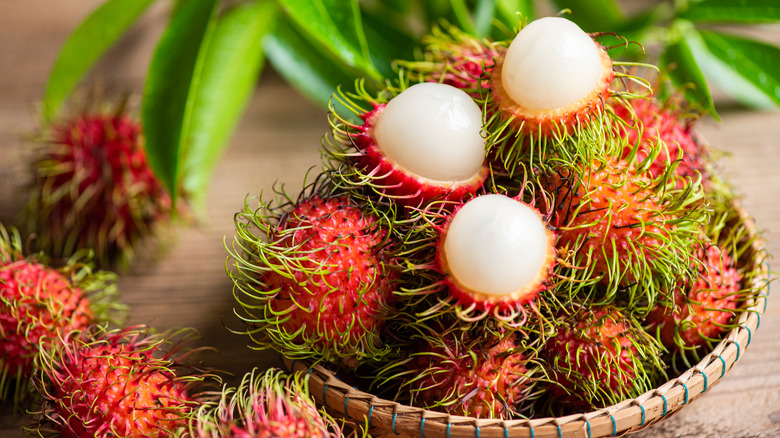 A bowl of rambutans