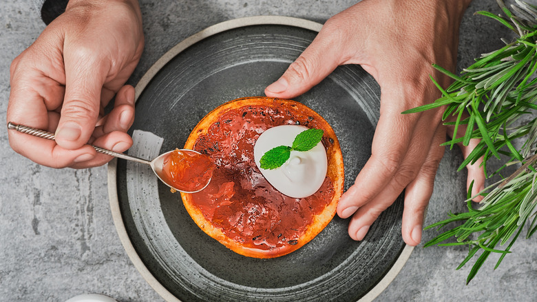 Carmelized bruleed grapefruit