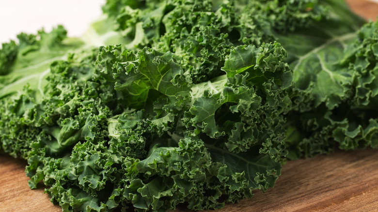 Kale on a cutting board