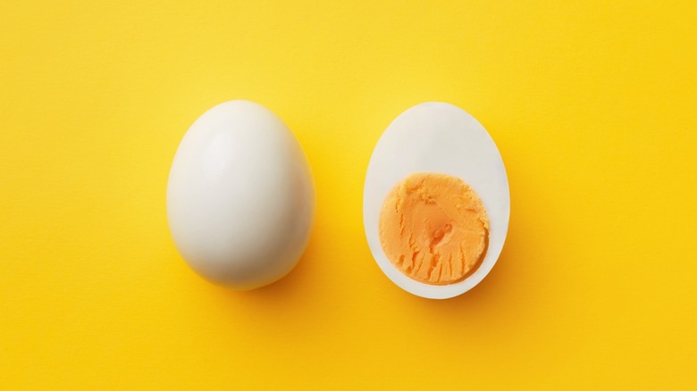 Hard-boiled egg cut in half