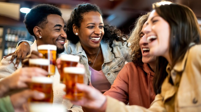 people drinking beer