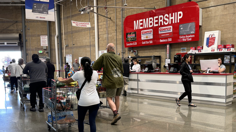 pictured Costco membership desk