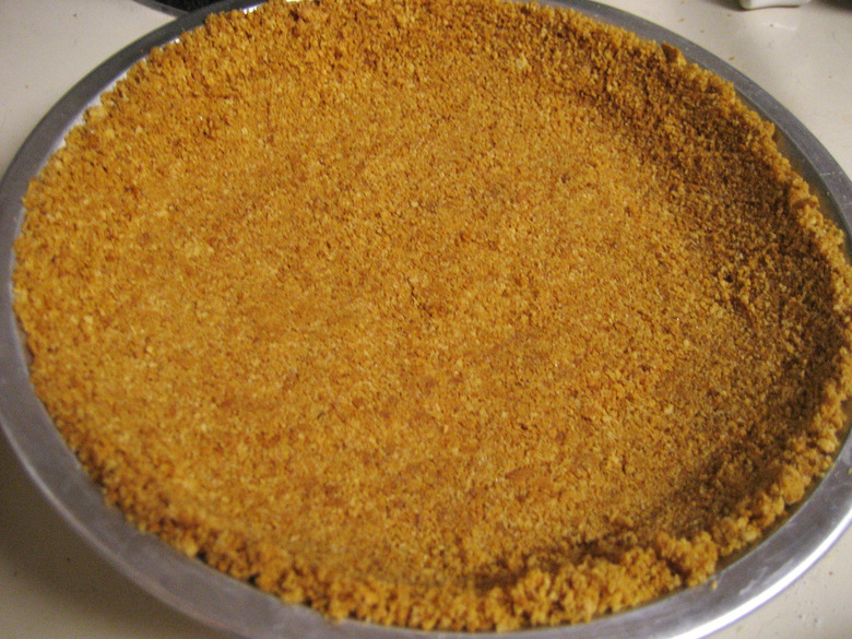 A graham cracker pie crust is so easy to make, you almost can't mess it up.