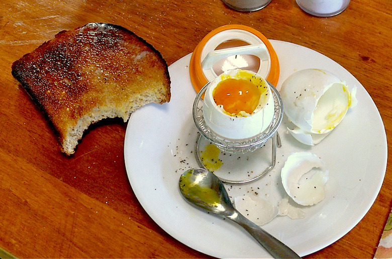 Soft boiled eggs are no yolk. Kidding - they're all yolk!