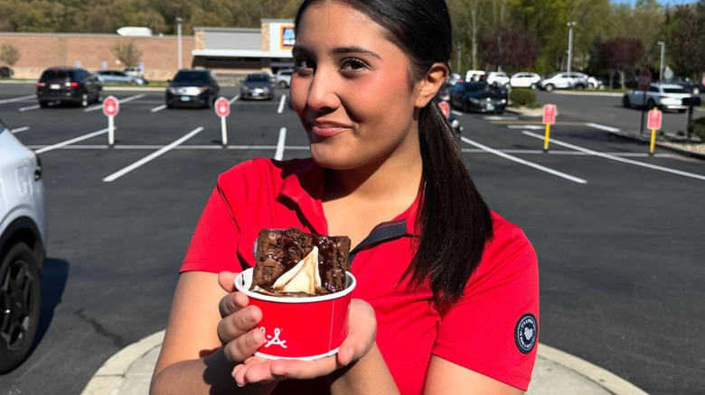 DIY Chick-fil-A brownie sundae.