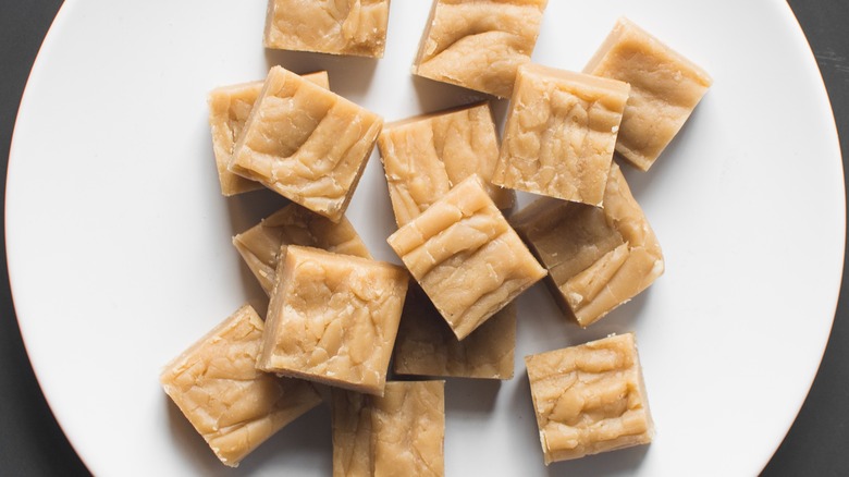 Plate of peanut butter fudge