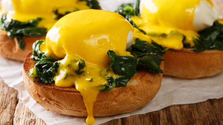 eggs Benedict with hollandaise sauce