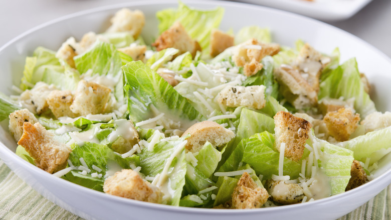 A bowl of Caesar salad