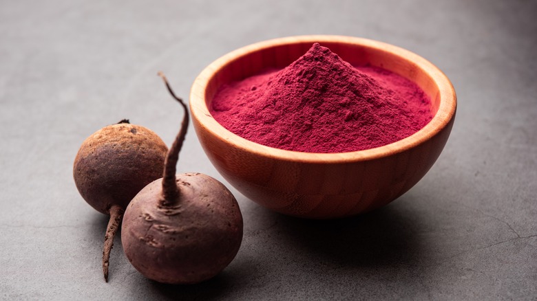 Bowl of beetroot powder