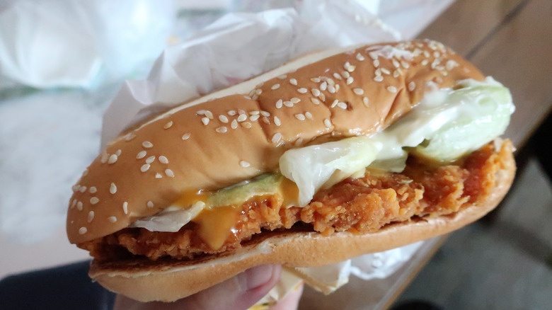 A Burger King chicken sandwich