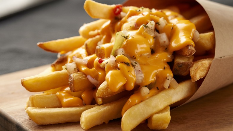 Loaded cheese fries from fast food place
