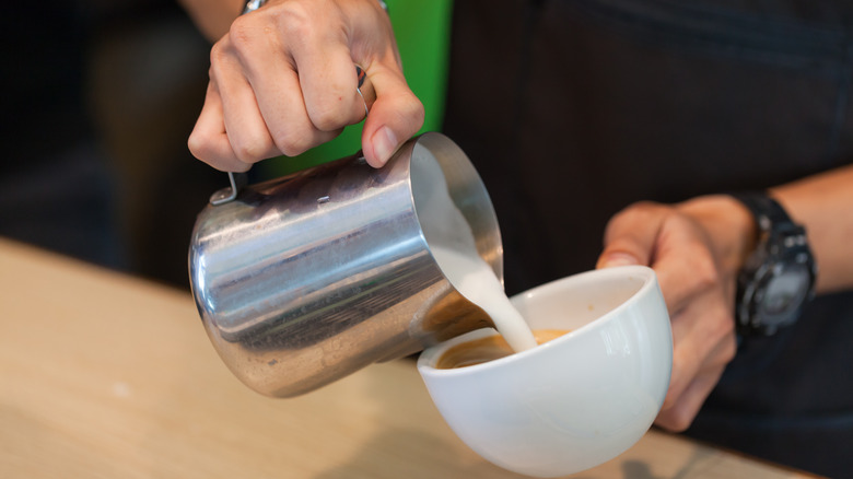 Barista making hot chocolate