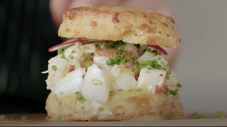 Lobster sandwich with Red Lobster's Cheddar Bay Biscuits