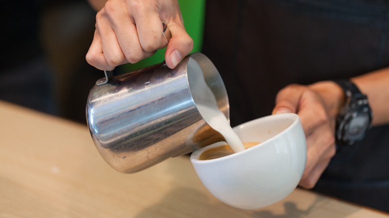 Barista making a drink