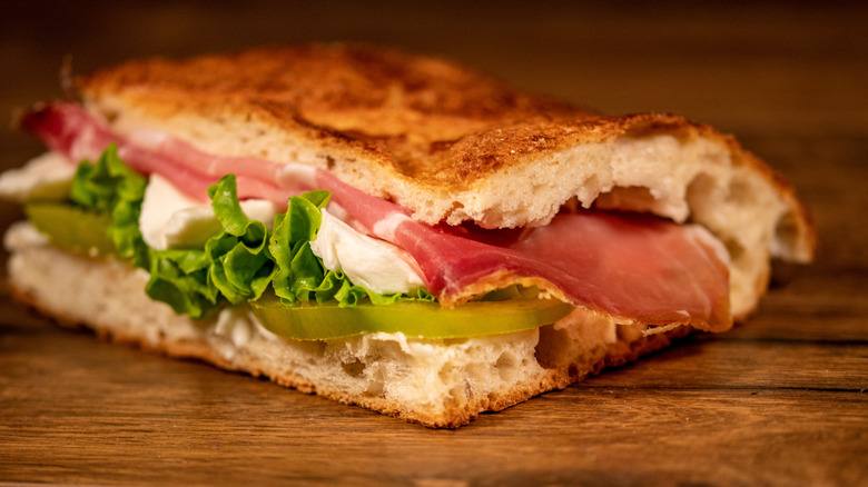 sandwich on focaccia