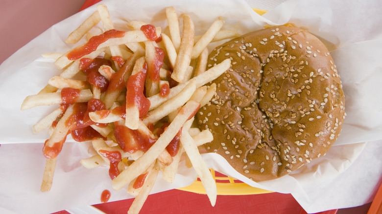 burger and fries