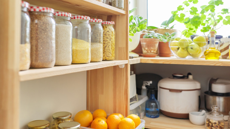 sunny well-stocked pantry