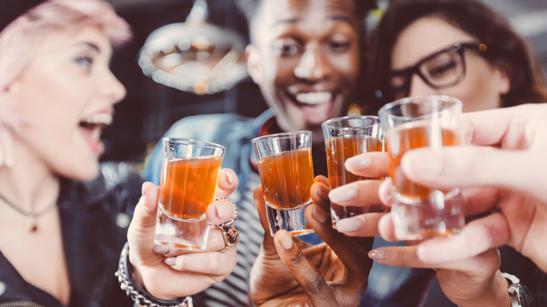 A group of friends with shots