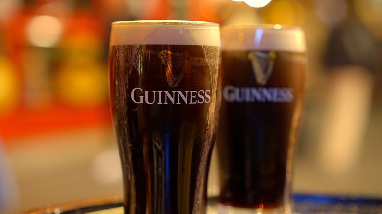 Two pints of Guinness beer