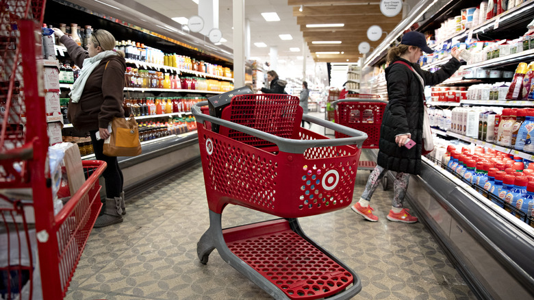 People shopping for groceries in Target