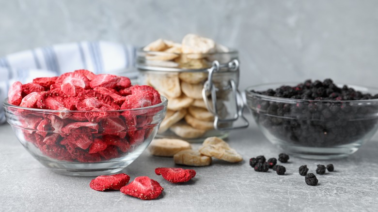 Assorted freeze dried fruits