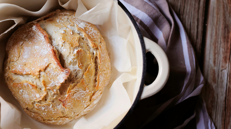 Bread in a Dutch oven.