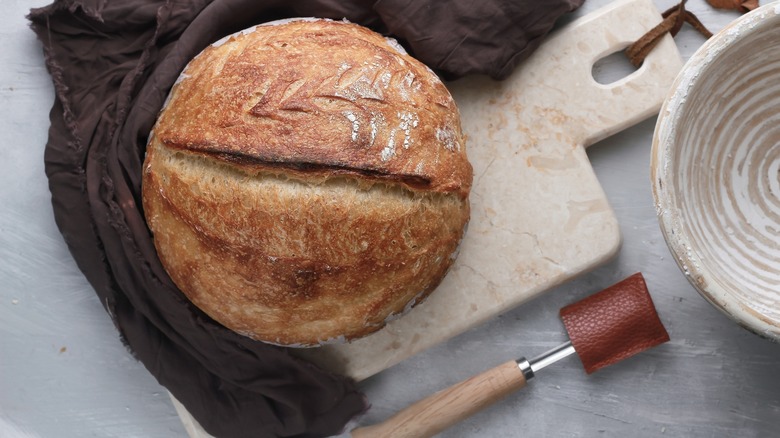 Bread loaf with lame