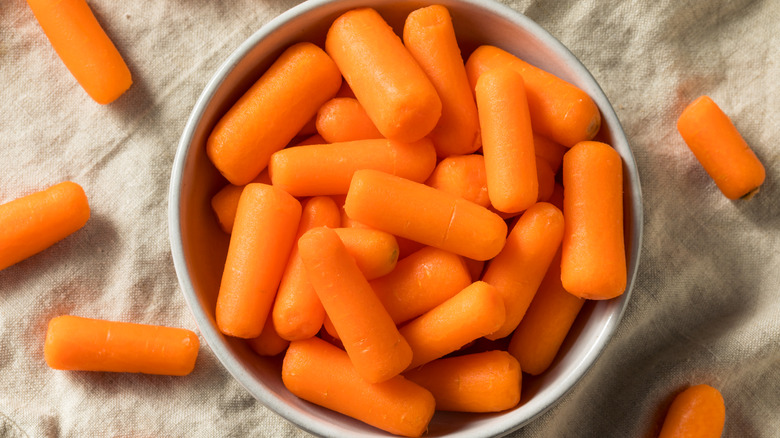 Bowl of baby carrots