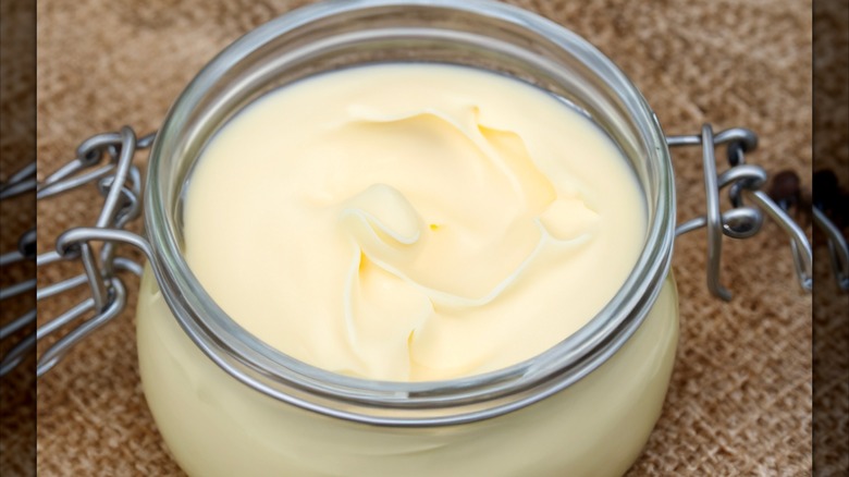 A block of purified beef tallow sitting on paper