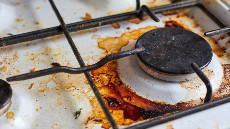 dirty gas stovetop