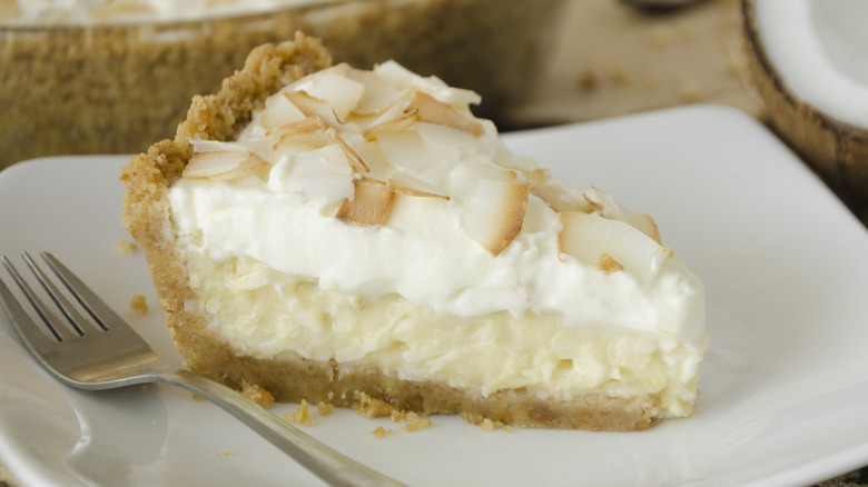 slice of coconut pie