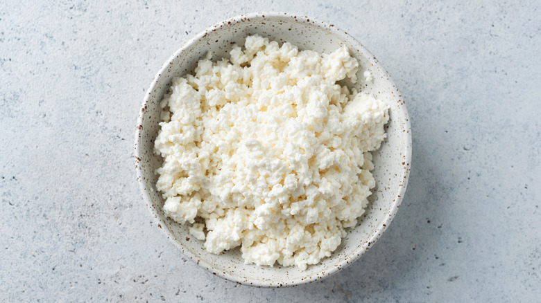 cottage cheese in a bowl