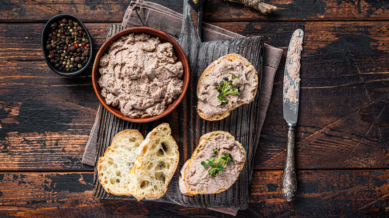 Duck rillettes on bread