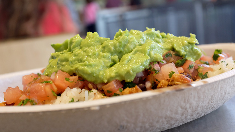 Chipotle's guacamole on a bowl