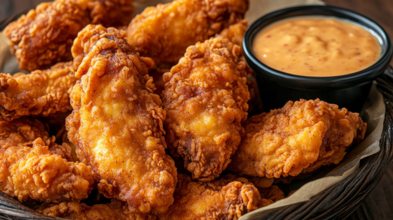 Chicken fingers with dipping sauce