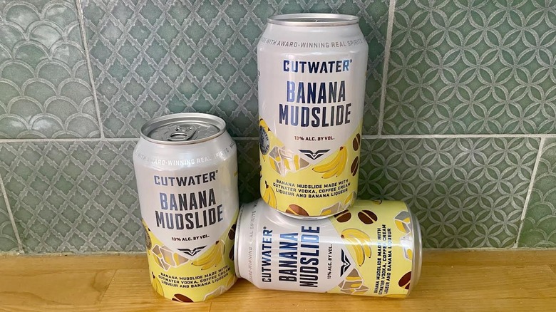 Three cans of Cutwater Banana Mudslide cocktails