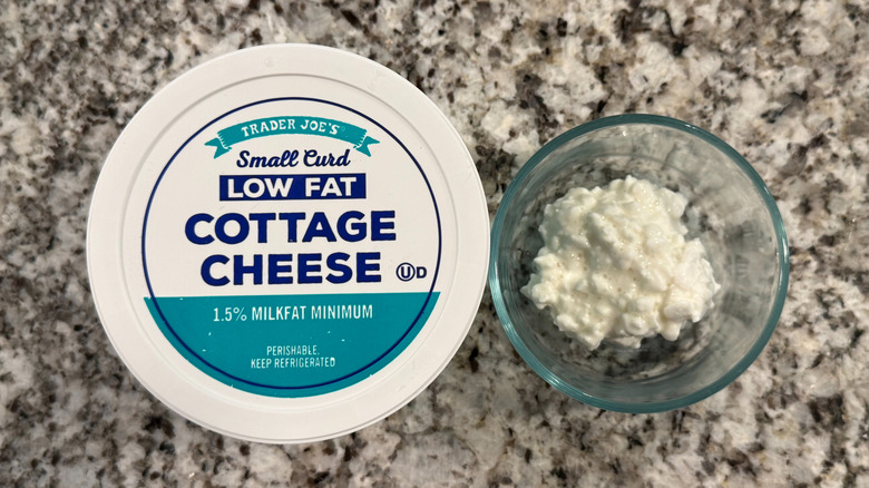 Trader Joe's cottage cheese container and bowl