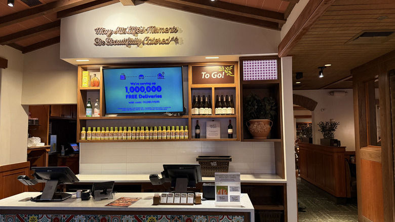 Front desk at Olive Garden