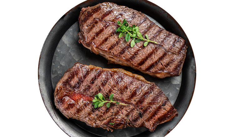 Grilled and sliced flat iron steak