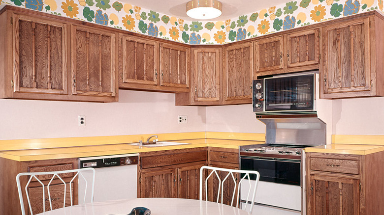 1970s kitchen with Formica countertop