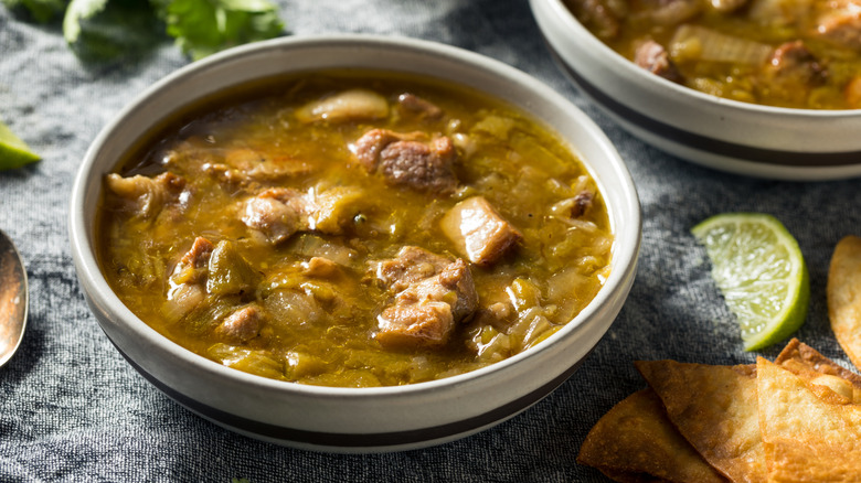 prepared bowl of Colorado green chili