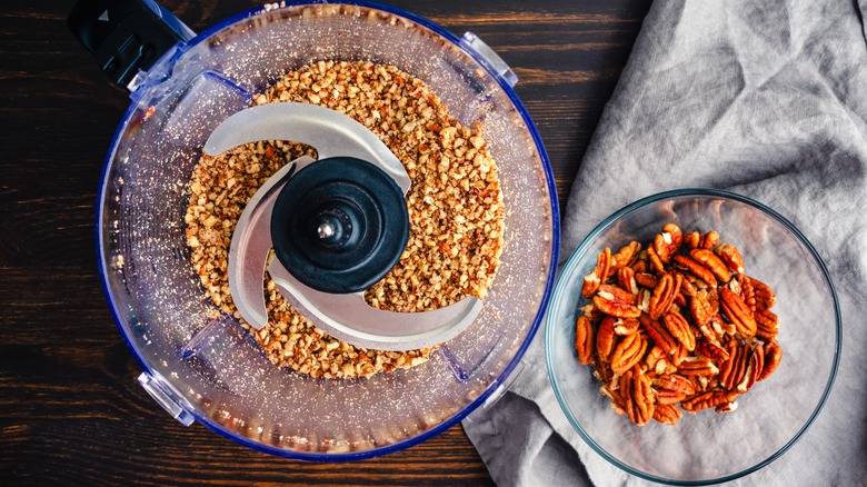 nuts pulverized in food processor