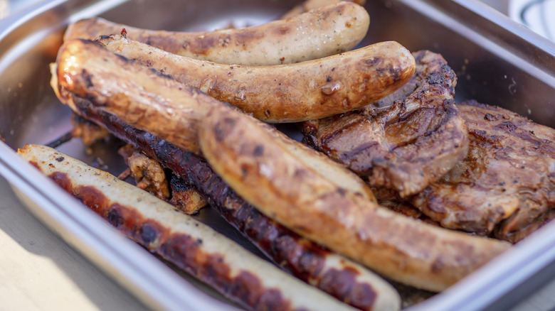 Sausages and steaks