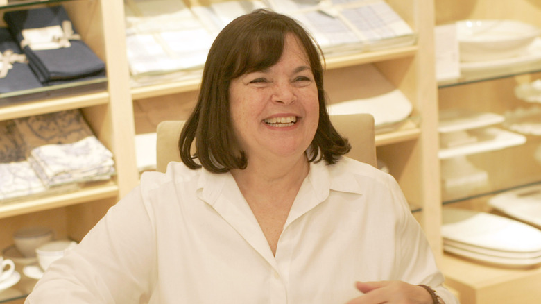 Chef Ina Garten smiling at a book signing event