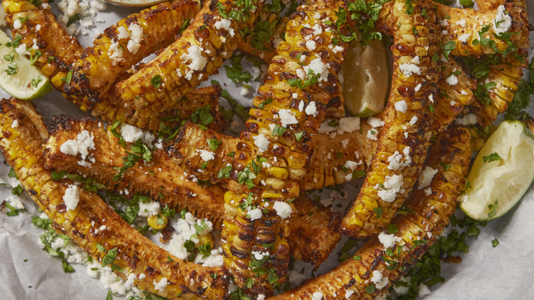 Corn with herbs and cheese