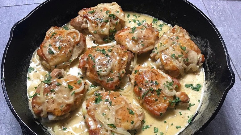 Ina Garten's Chicken Thighs with Creamy Mustard Sauce